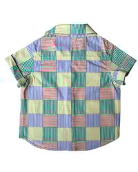 Image 3 of Multicolor Checkered/Striped Short Sleeve Button Up