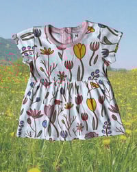 Image 1 of Monica + Andy Floral Onesie Dress-6-9m