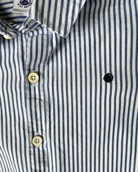 Image 3 of Petit Bateau Blue Striped Button Up-3T