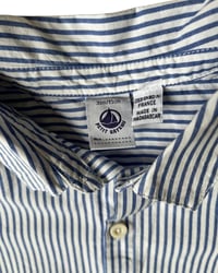Image 5 of Petit Bateau Blue Striped Button Up-3T