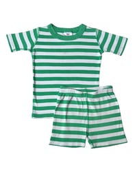 Image 2 of Hanna Andersson Green Striped Short Set-5y