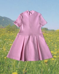 Image 1 of Vintage Pink Knit Drop Waist Dress-6Y