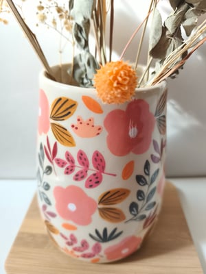 Image of  Vase fleuri rose