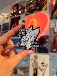Image 1 of None of These Thoughts Are In the Bible - Acrylic Pin - Furry Version