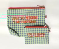 Image 3 of Monedero o neceser bordado   Viva yo misma y mi carisma
