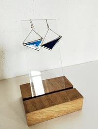 Image 5 of Boucles d'oreilles Tiffany cyanotype sur verre