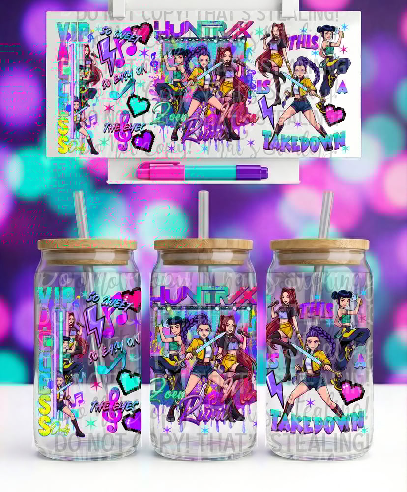 Image of Huntrix KPop K Pop Uv Dtf Wrap Double Sided  W0569