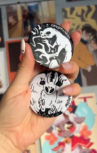 Image 3 of Cryptid Gacha - Matte Button and a Sticker