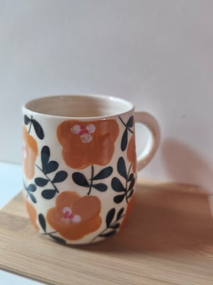 Image of   tasse anse feuillage noir