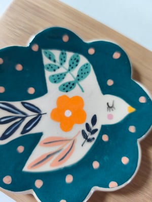 Image of   Coupelle fleur oiseau 