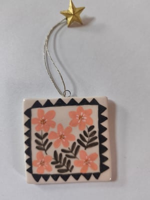 Image of Petit Tableau fleuri rose 