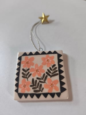 Image of Petit Tableau fleuri rose 