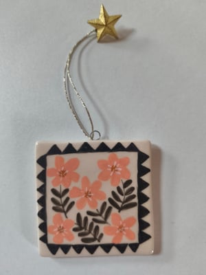 Image of Petit Tableau fleuri rose 