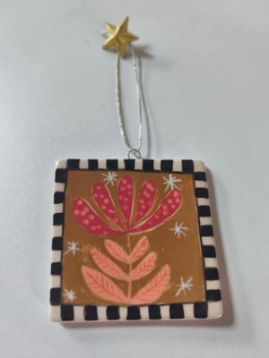 Image of  Petit Tableau fleur rose foncé 