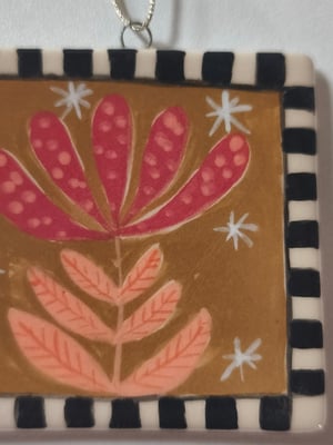 Image of  Petit Tableau fleur rose foncé 