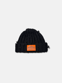 Image 1 of GIRLS ARE DRUGS® HAND TIED BEANIE - 'BLACK / ORANGE'