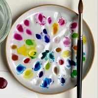 Image 3 of *RESTOCKED* White-glazed Stoneware Paint Palette