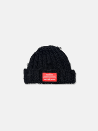 Image 1 of GIRLS ARE DRUGS® HAND TIED BEANIE - 'BLACK / RED'