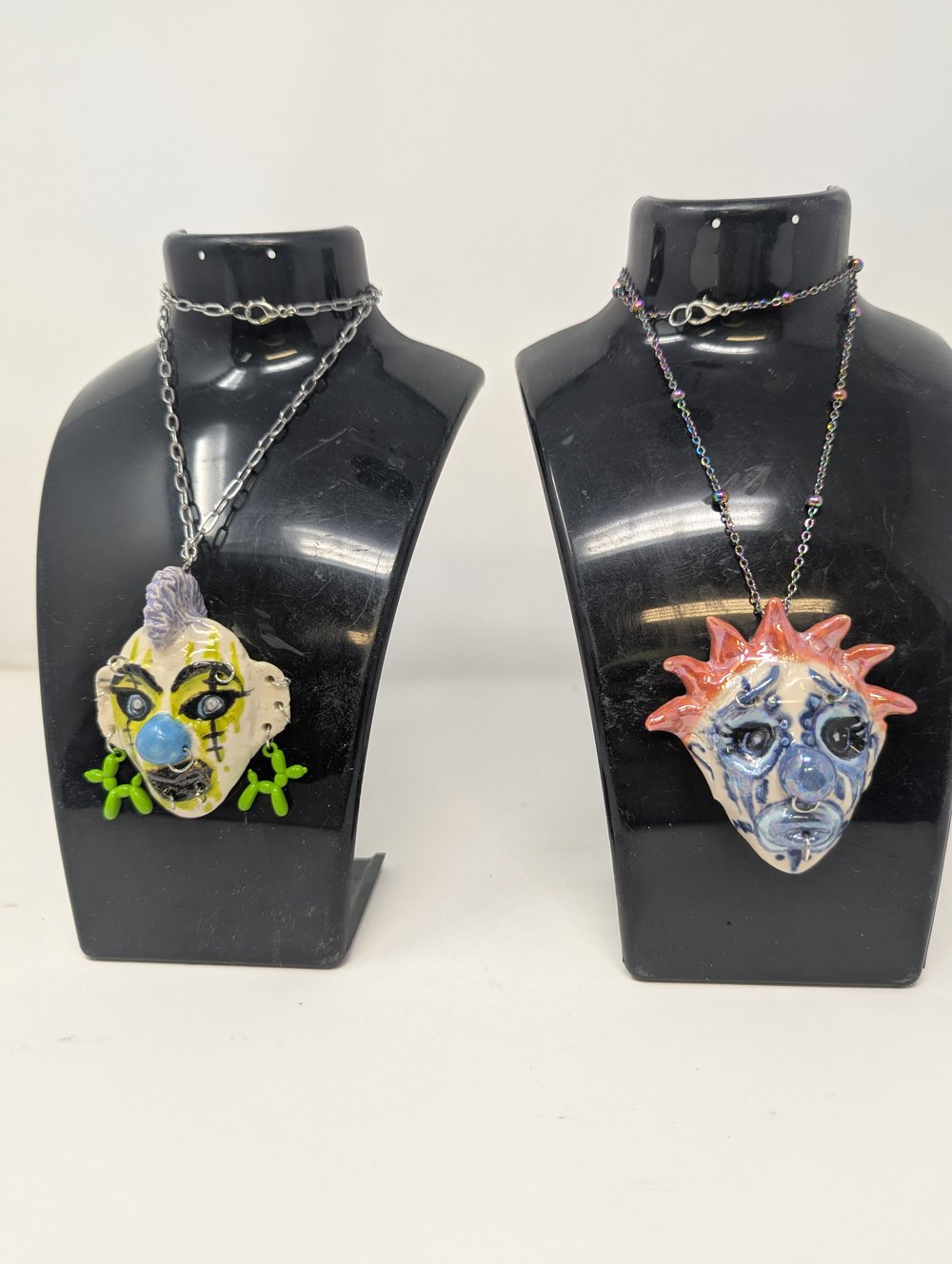 Image of Pierced Ceramic Clown Necklaces