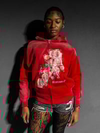 Image 4 of "Money Talks" Red Distressed Sun Wash Zip Up