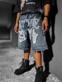 Image 2 of "Pearl Harbor" Distressed Jorts