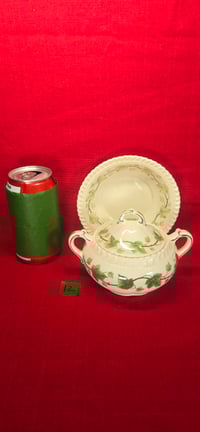 Image 2 of Sucrier en porcelaine motif lierre – Avec couvercle et assiette assortie Royal Gadroon