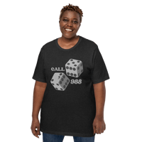 Image 3 of Mental Health Matters - Deep Grey Tee - Call 988 Awareness