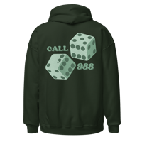 Image 1 of Mental Health Matters - Forest Green Hoodie - Call 988 Awareness