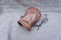 Image 13 of Drawstring Brown leather pouch, Coin pouch