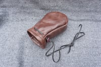 Image 14 of Drawstring Brown leather pouch, Coin pouch