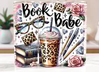Book Babe Leopard Iced Coffee Tumbler