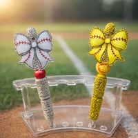 Bling Softball and baseball Bow Beaded Pens