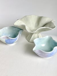 Image 5 of Hand Sculpted Matcha Bowl - Blue and Lavender Marble 2