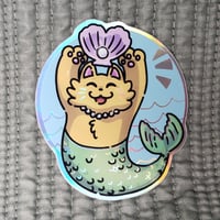Image 1 of Mermaid Cat Sticker