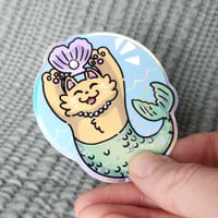 Image 2 of Mermaid Cat Sticker