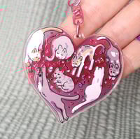 Image 1 of Cat Heart Acrylic Charm