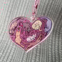 Image 3 of Cat Heart Acrylic Charm