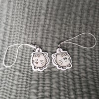 Image 1 of White Silly Kitty Acrylic Charm