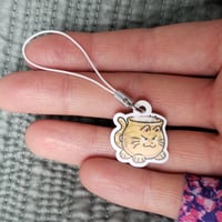 Image 2 of Orange Silly Kitty Acrylic Charm