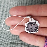 Image 2 of Black Silly Kitty Acrylic Charm