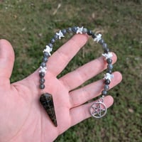 Labradorite Snake Vertebrae Pendulum