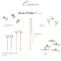Image 3 of Boucle d’Oreille Tige - Chain earirng  