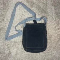 Image 3 of Black & white fish print crossbody bag with strap