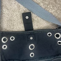 Image 5 of Black & white fish print crossbody bag with strap