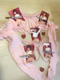 Image 2 of Worn Valentine’s Velma lingerie and five signed 4x6 photos 