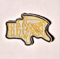 Image 2 of Death Band Logo Embroidered Patch With Merrowed Edge - Yellow Variant (White Variant Available)
