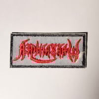 Image 2 of Warbringer Band Logo Embroidered Patch With A Merrowed Edge