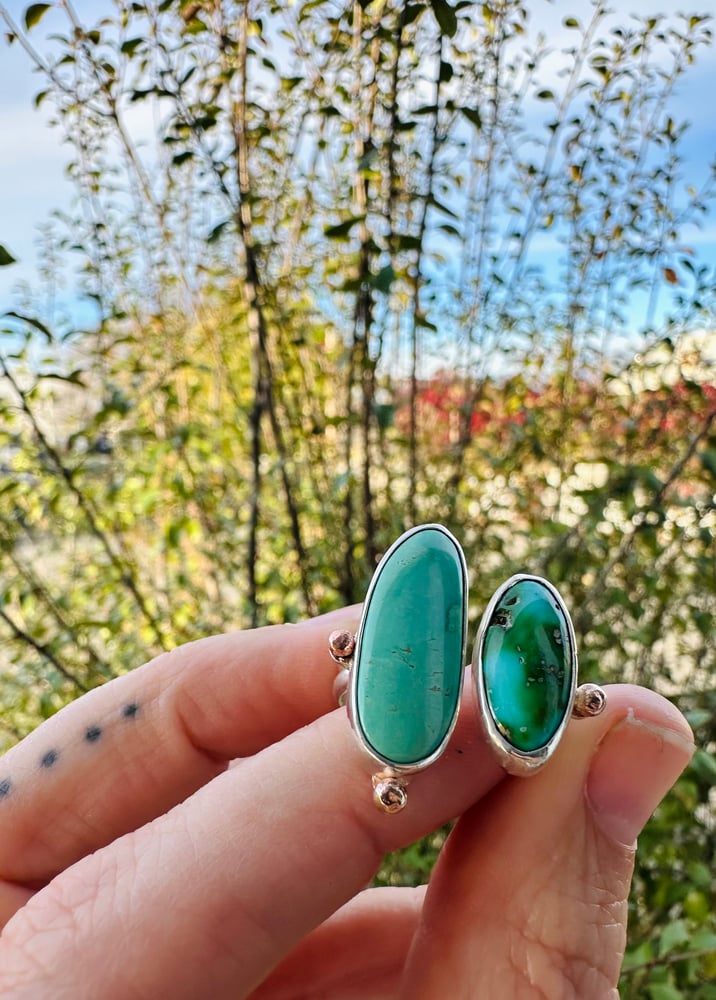 Image of Double Turquoise Toi et Moi Ring 