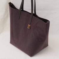 Image 6 of Slouchy Wide Tote in vintage deep plum