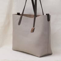 Image 5 of Slouchy Wide Tote medium in pebbled gray